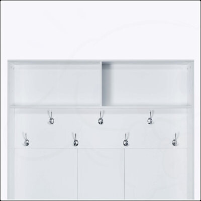 43.3'' Entryway Bench with Coat Rack, 3-in-1 Design and Adjustable Shelves, Hall Tree for Organized Living
