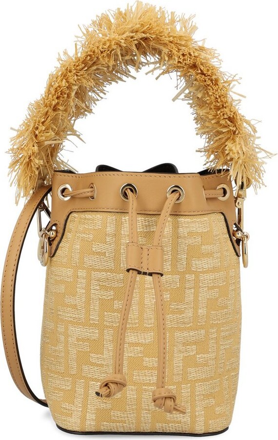 Fendi Mon Tresor FF Jacquard Drawstring Bucket Bag