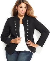Thumbnail for your product : INC International Concepts Plus Size Zip-Front Military Jacket