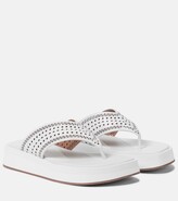 Thumbnail for your product : Alaia Laser-cut leather thong sandals