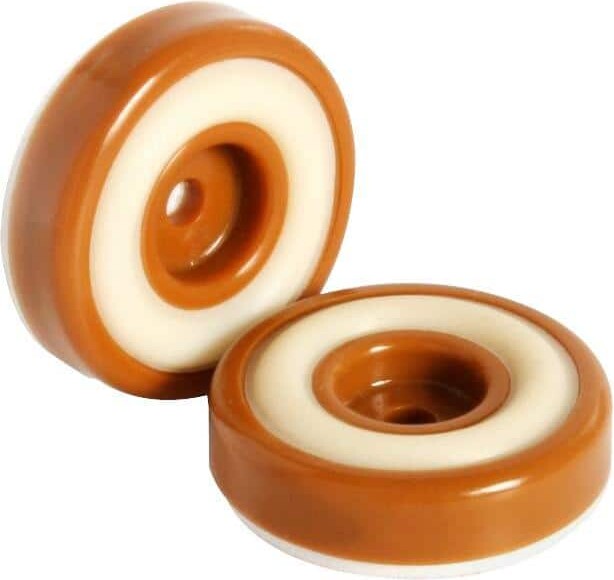 Slipstick 1-1/4 in. Round Caramel Brown Furniture Feet Floor Protectors with Rubber Grip (Set of 8)