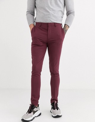burgundy skinny trousers womens