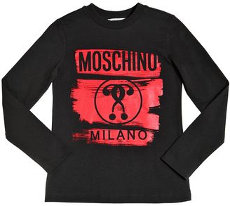Moschino Logo Printed Cotton Jersey T-Shirt