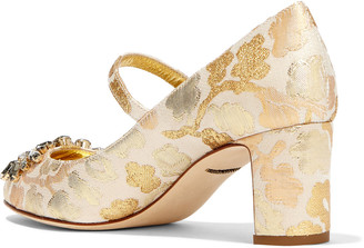 Dolce & Gabbana Embellished brocade Mary Jane pumps