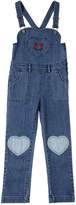 Thumbnail for your product : Stella McCartney Kids HEART PATCHES STRETCH DENIM OVERALLS