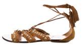 Thumbnail for your product : Aquazzura Suede Fringe-Trimmed Sandals Brown Suede Fringe-Trimmed Sandals