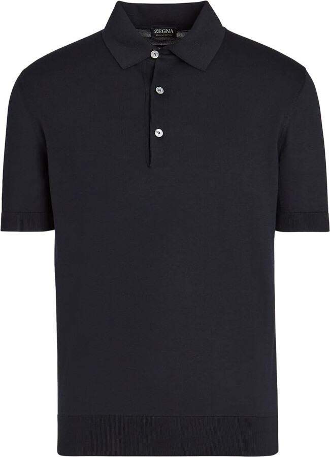 Ermenegildo Zegna Ribbed-Trim Cotton Polo Shirt