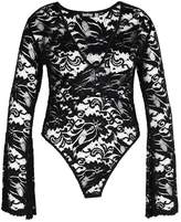 Thumbnail for your product : boohoo Plus Lace Flared Sleeve Bodysuit