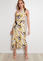 Thumbnail for your product : Me & Thee Women's Yellow / Orange Fan Dance Yellow Print Bias Cut Dress