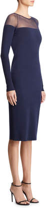 Ralph Lauren Collection Long-Sleeve Illusion Body-Con Dress