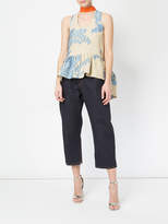 Thumbnail for your product : Fendi floral embroidered peplum hem blouse with neck tie