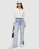 Thumbnail for your product : Topshop Crop Double-Breasted Suit Blazer