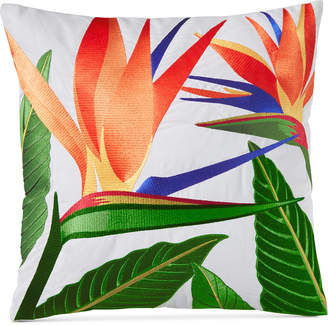 Charter Club Birds of Paradise Embroidered 18" Square Decorative Pillow, Created for Macy's