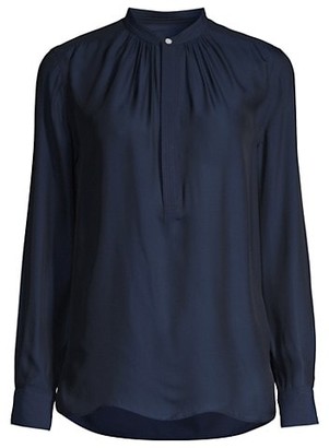 Polo Ralph Lauren Ida Silk-Blend Long-Sleeve Shirt