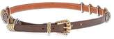 Thumbnail for your product : Etro Buckle Embellished Leather Belt - Womens - Brown