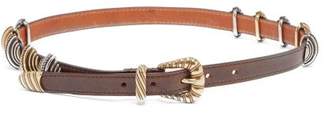 Etro Buckle Embellished Leather Belt - Womens - Brown