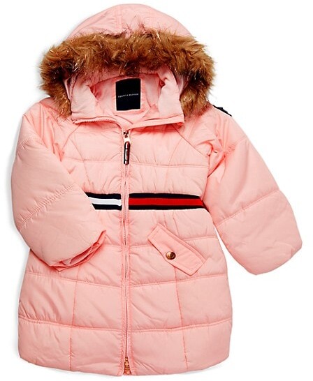 Simple Joys by Carter's Toddler Girls' Hooded Felt Jacket with Faux Fur Trim