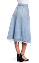 Thumbnail for your product : Neuw Blake Distressed Denim Midi Skirt