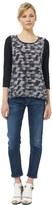 Thumbnail for your product : Rebecca Taylor Short Sleeve Combo Slouch Tee