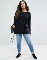 Thumbnail for your product : ASOS Curve CURVE Top in Slouchy Rib with Piping Detail