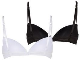New Look Teens 2 Pack Black and White Soft Wired Bras