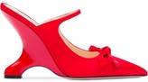 Thumbnail for your product : Prada angled heel satin pumps