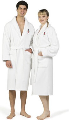 Snowman Embroidered 100% Turkish Cotton Waffle Bathrobe