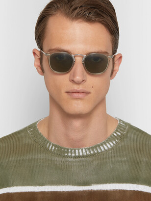 Oliver Peoples Roone D-Frame Acetate and Silver-Tone Sunglasses - Men - Neutrals