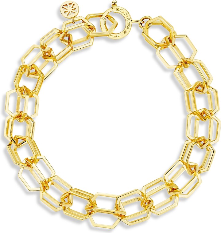 Cadar 18K Yellow Gold B Home Open Link Bracelet