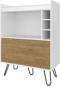 Latitude Run Wine Storage Bar Cabinet With Drop-Down Door And Wine Storage