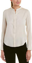 Thumbnail for your product : Vince Band Collar Silk-Blend Blouse