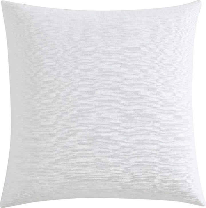 Vera Wang Solid Textured Pleats Jacquard Sham White