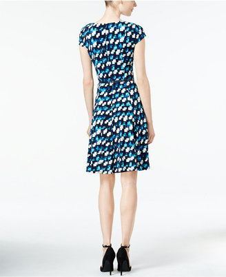 Jessica Howard Printed Belted Fit & Flare Dress