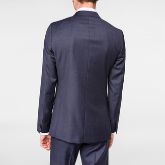 Paul Smith Men's Tailored-Fit Navy Two-Colour Puppytooth Wool Blazer