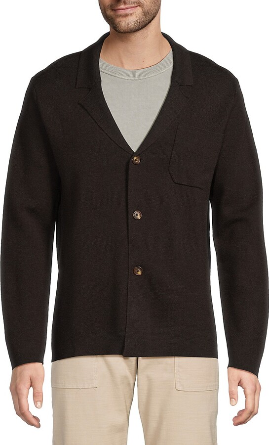 Bruno Magli Merino Wool Milano-Stitch Blazer Cardigan