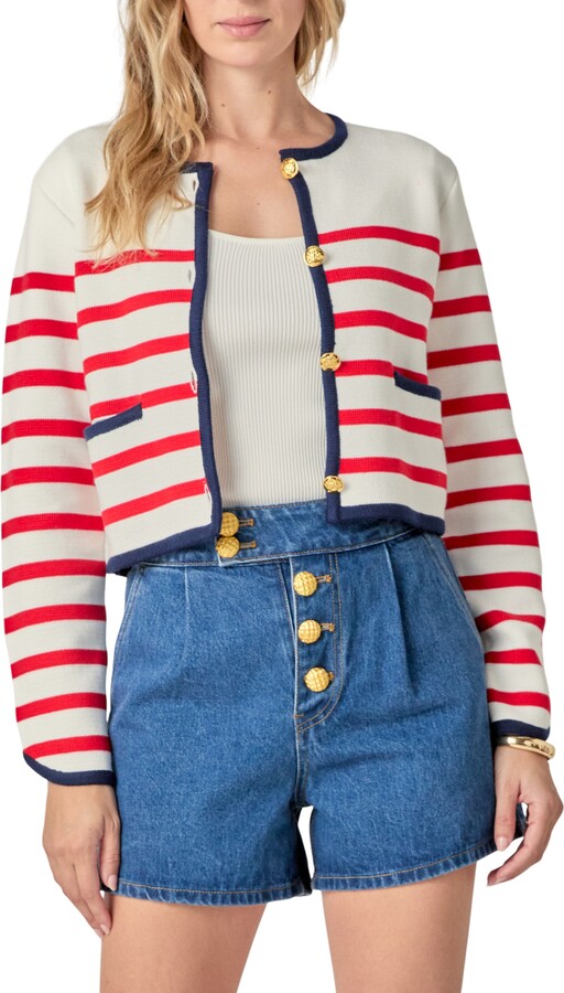 ENGLISH FACTORY Stripe Crop Cardigan