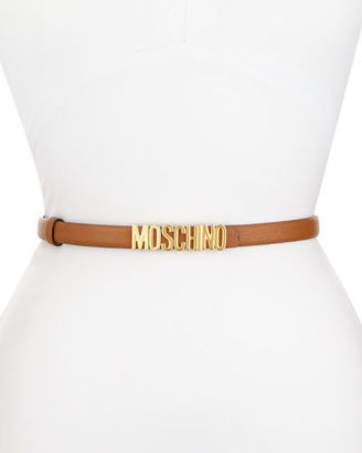 Moschino Leather Logo-Buckle Belt