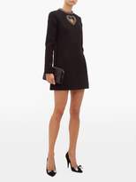 Thumbnail for your product : Saint Laurent Crystal-embellished Wool-blend Mini Dress - Womens - Black Multi