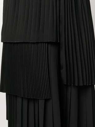 No.21 Asymmetric Pleated Midi Skirt