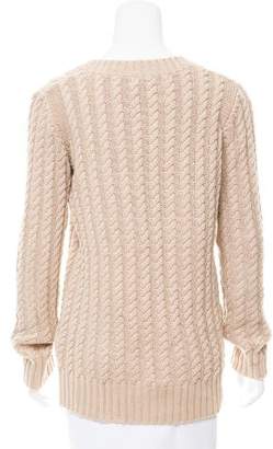 Burberry Cable Knit V-Neck Sweater