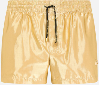 Dolce & Gabbana Short swim trunks with metal logo