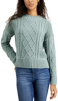 Hippie Rose Juniors' Chenille Cable-Knit Sweater - ShopStyle