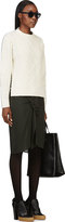 Thumbnail for your product : Sacai Luck Ivory & Grey Paneled Cable Knit Sweater