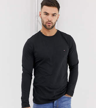 Tommy Hilfiger long sleeve top flag logo in black exclusive at asos