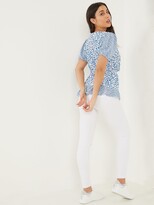 Thumbnail for your product : Quiz Ditsy Shirred Tie Sleeve Top - Blue