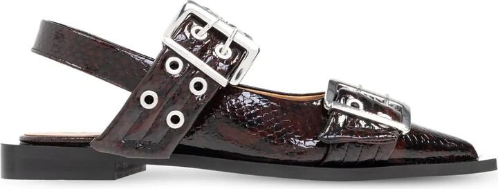 Ganni Buckle Ballet Flats