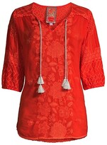 Thumbnail for your product : Johnny Was Jolie Selena Tie-Neck Tunic Shirt
