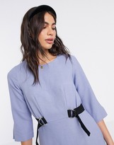 Thumbnail for your product : Closet London midi dress with double tie in lavender
