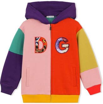 Dolce & Gabbana Children Logo-Patch Colour-Block Hoodie