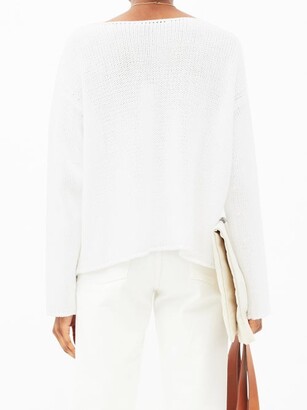 ANOTHER TOMORROW Boat-neck Organic-cotton Sweater - White